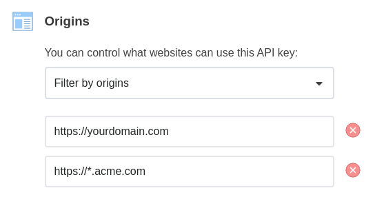 Filtering Origins by API key